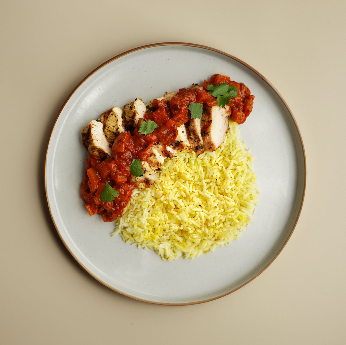 Spiced Moroccan Chicken and Vegetable Curry, Saffron Rice